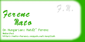 ferenc mato business card